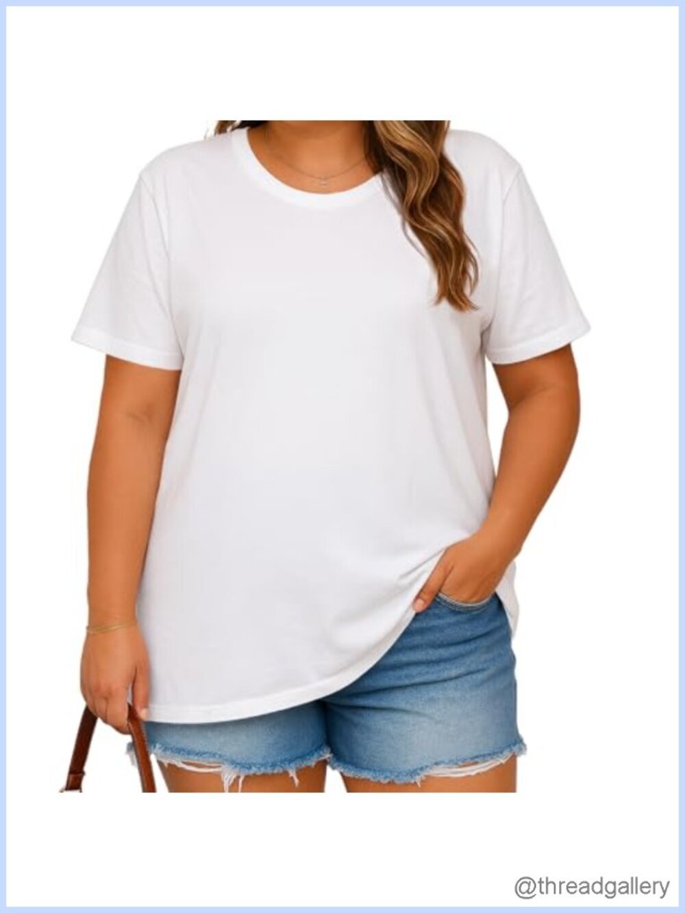 Plus Size Soft Short Sleeve Crew Neck T-Shirt Casual Top
